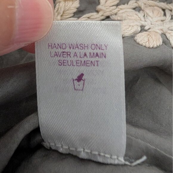 Calypso St Barth Silk Embroidered Floral Dress Womens Size Small Gray Sleeveless - Picture 8 of 13